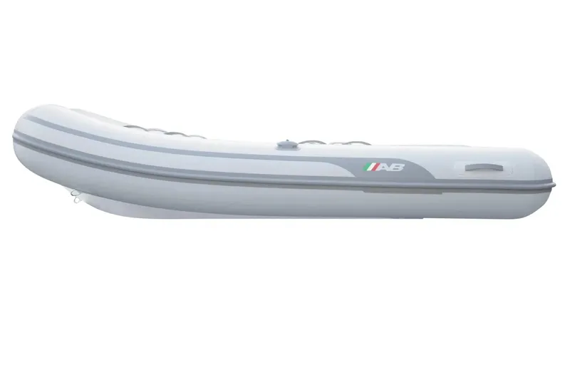 Slide: The Image of 2026 AB Inflatables Navigo 10 VS inflatable boat, side view, sleek design. - 1