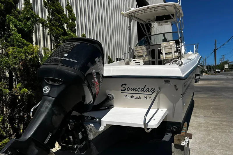 Slide: The Image of 1992 Grady-White Explorer 244 boat with Mercury engine, docked in Mattituck, NY. - 2