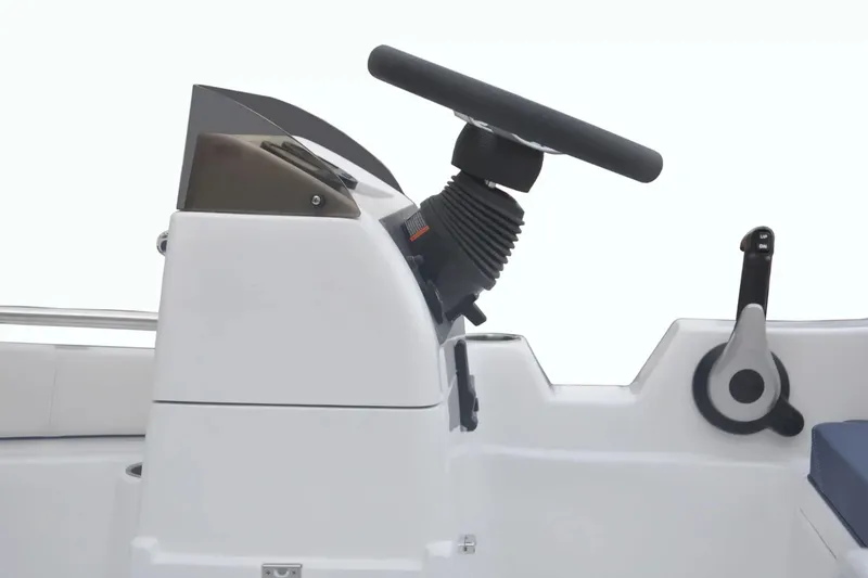 Slide: The Image of Steering console of 2026 AB Inflatables Nautilus 11 DLX boat, featuring modern controls. - 3