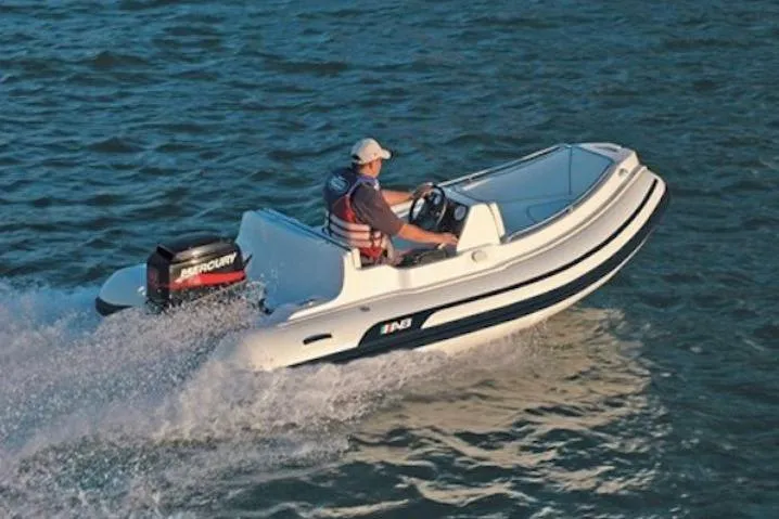 Slide: The Image of 2026 AB Inflatables Nautilus 13 DLX on the water. - 5