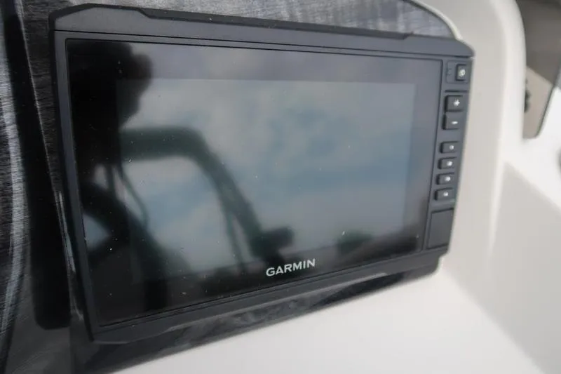 Slide: The Image of Garmin display on 2022 Avalon 26 LSV VRB boat dashboard. - 17