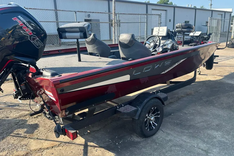 Slide: The Image of 2022 Lowe Stinger 188 boat with Mercury Pro XS engine on trailer. - 15