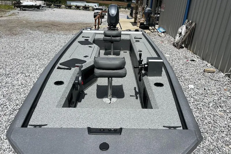 Slide: The Image of 2026 War Eagle 754VS Stick Steer boat with dual seats and steering console. - 5