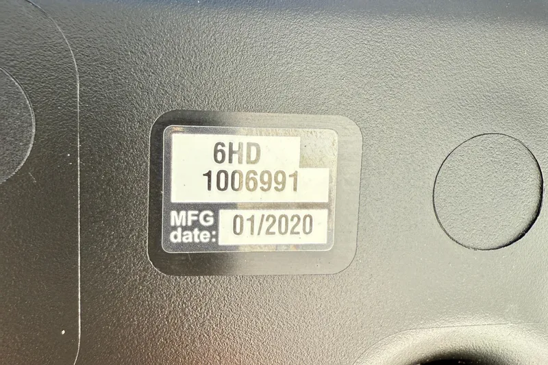 Slide: The Image of Serial number label on a Sea Pro 220 Center Console, manufactured January 2020. - 26