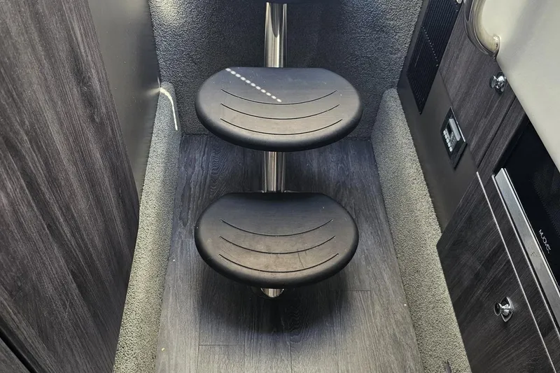 Slide: The Image of Interior steps of 2020 Formula 330 Crossover Bowrider with modern design and dark wood finish. - 80