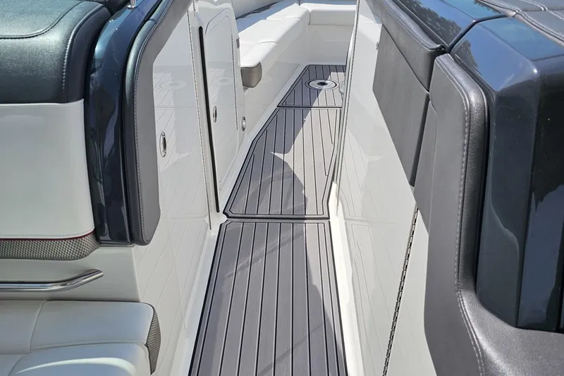 Slide: The Image of 2020 Formula 330 Crossover Bowrider interior with sleek seating and modern design. - 85