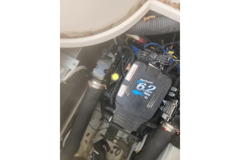 Slide: The Image of Engine compartment of a 2004 Carver 360 Mariner with MerCruiser 6.2 MPI engine. - 67