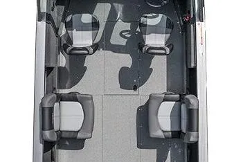 Slide: The Image of 2026 Crestliner 1850 Commander boat interior with four seats, top view. - 3