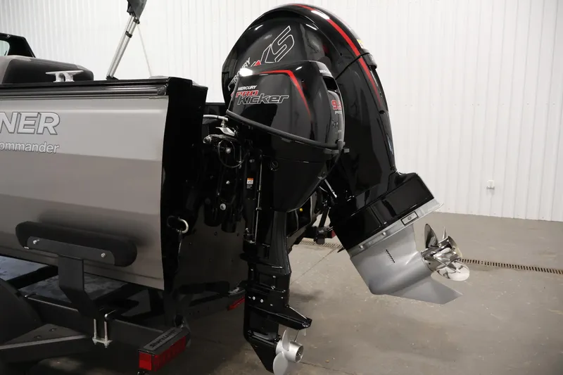 Slide: The Image of 2026 Crestliner 1850 Commander boat with Mercury Pro Kicker outboard motor. - 34