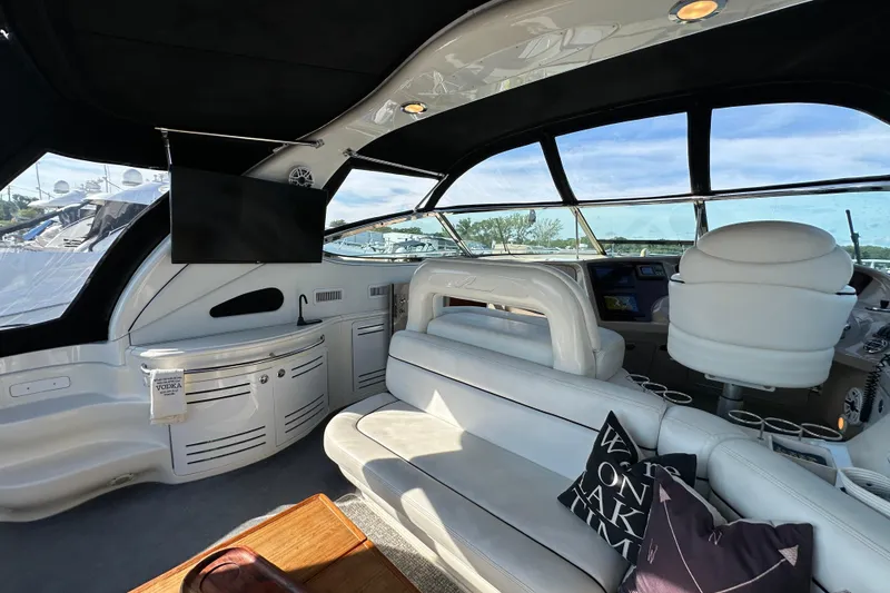 Slide: The Image of Luxurious interior of 2001 Sea Ray 510 Sundancer yacht with plush seating and modern amenities. - 5