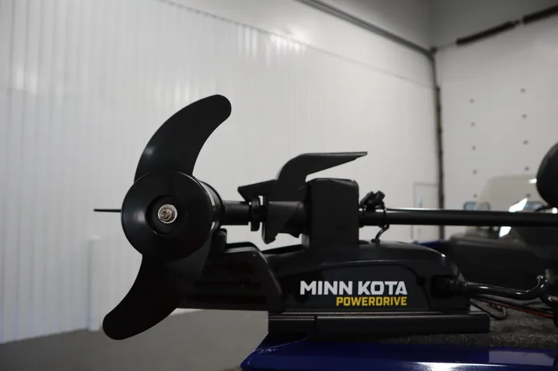 Slide: The Image of Minn Kota PowerDrive motor on 2026 Crestliner 1650 Hawk Side Console boat. - 12