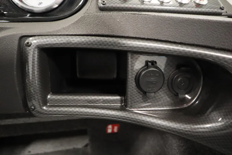 Slide: The Image of Dashboard of 2026 Crestliner 1650 Hawk Side Console with power outlets. - 28