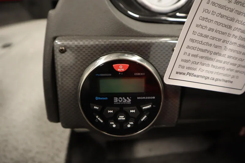 Slide: The Image of Dashboard of 2026 Crestliner 1750 Hawk Walkthrough with Boss audio system. - 26