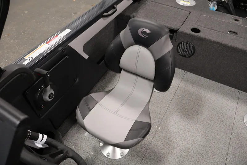 Slide: The Image of Dashboard of 2026 Crestliner 1750 Super Hawk with RPM and speed gauges. - 21