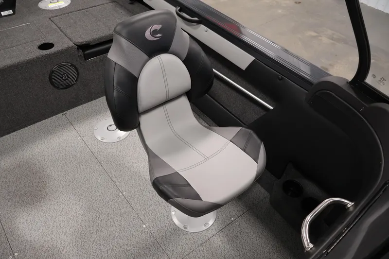 Slide: The Image of Steering wheel of 2026 Crestliner 1750 Super Hawk boat, featuring modern dashboard controls. - 22