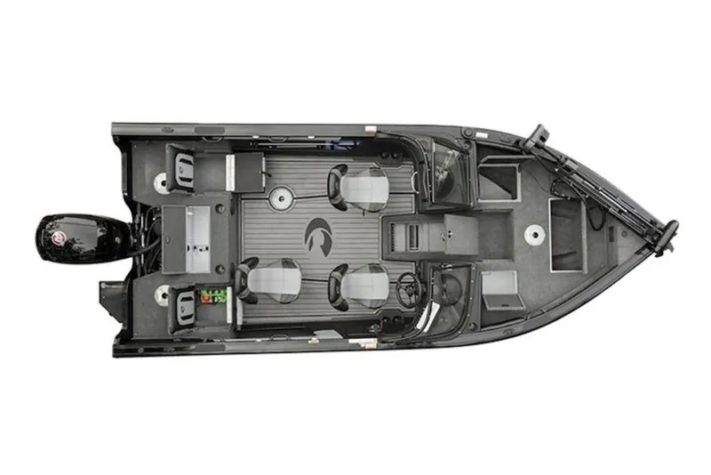 Slide: The Image of Top view of 2026 Crestliner 1750 Super Hawk boat interior layout. - 4
