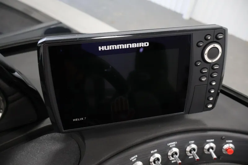Slide: The Image of Humminbird Helix 7 fish finder on 2026 Crestliner 1850 Super Hawk dashboard. - 19
