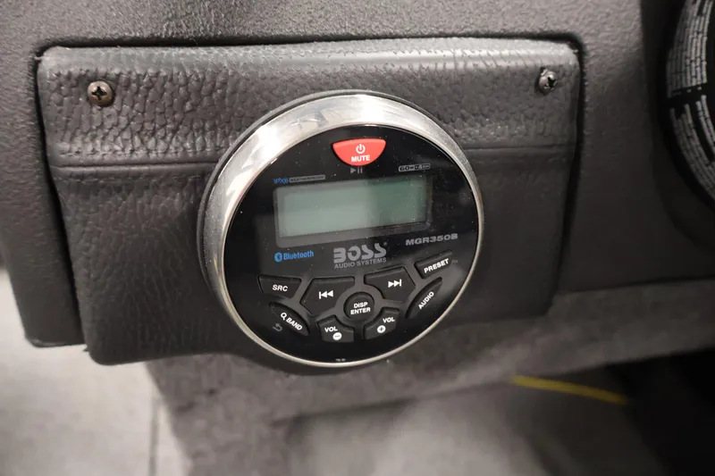 Slide: The Image of Audio system control panel on 2026 Crestliner 1850 Super Hawk boat dashboard. - 20