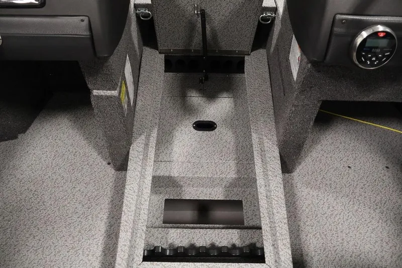 Slide: The Image of Interior view of 2026 Crestliner 1850 Super Hawk boat, featuring storage compartments. - 45