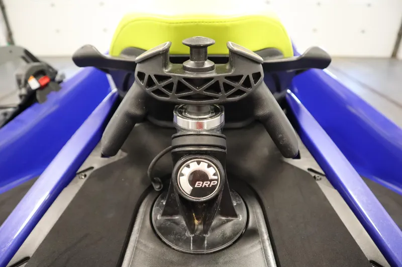 Slide: The Image of 2020 Sea-Doo Wake Pro 230 handlebar and controls, featuring BRP logo. - 19
