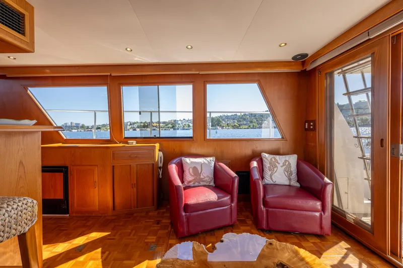 Slide: The Image of Luxurious interior of 1995 Ocean Alexander 486 Classicco Pilothouse. - 19