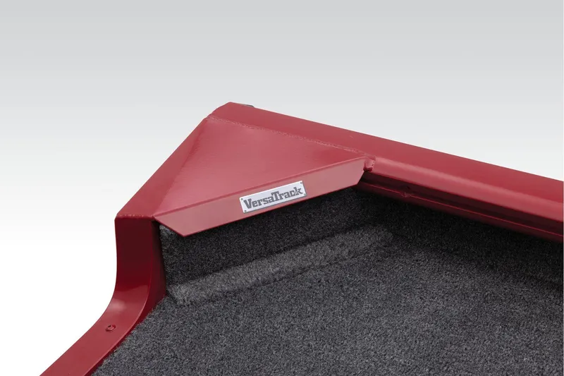 Slide: The Image of Manufacturer Provided Image: 2025 Tracker Super Guide V-16 T boat corner with red finish and Versatrack system. - 20