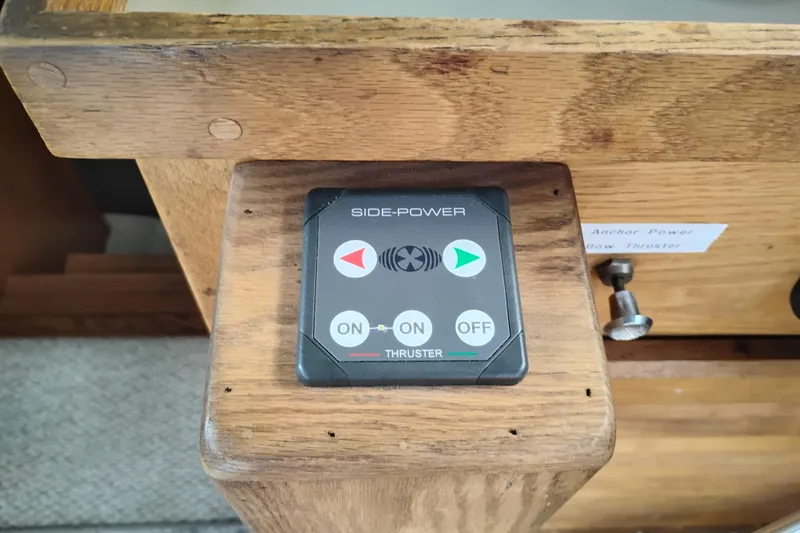 Slide: The Image of Side-Power thruster control panel on 1985 Mainship 34 Mk III boat. - 14