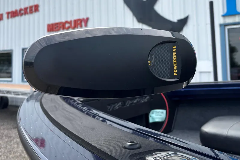 Slide: The Image of 2025 Tracker Targa V-18 Combo boat with PowerDrive motor detail. - 10