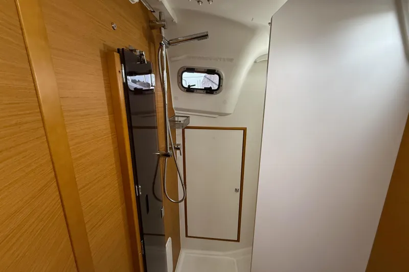 Slide: The Image of Interior of 2016 Jeanneau Sun Odyssey 349 yacht bathroom with shower. - 20