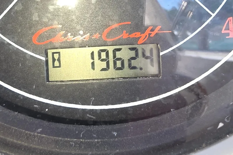 Slide: The Image of Close-up of Chris-Craft Roamer 40 hour meter displaying 1962.4 hours. - 24