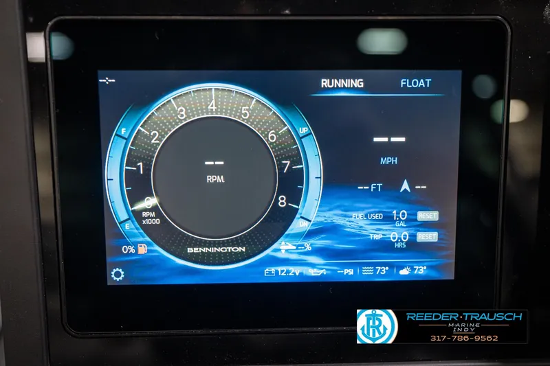Slide: The Image of Dashboard of 2026 Bennington 26 MSB with Bluetooth audio display. - 35