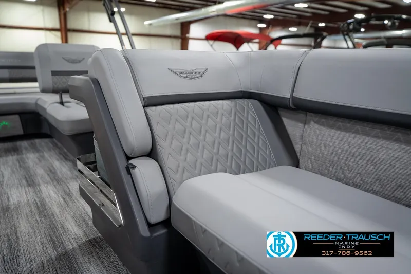 Slide: The Image of Luxury seating in 2026 Bennington 26 MSB boat, featuring premium upholstery and modern design. - 42