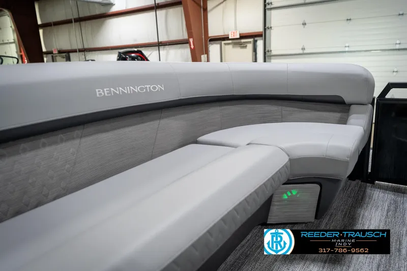 Slide: The Image of 2026 Bennington 26 MSB boat seat with embroidered logo in showroom. - 43