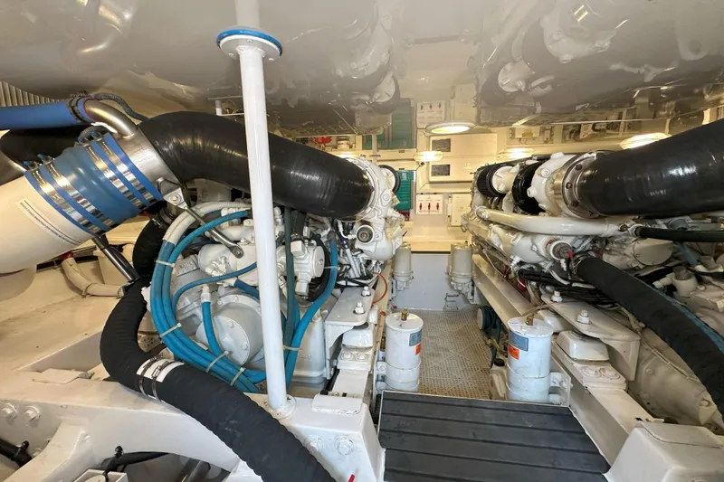 Slide: The Image of Interior of 2003 Viking 48 Convertible yacht with bunk beds and bathroom. - 25