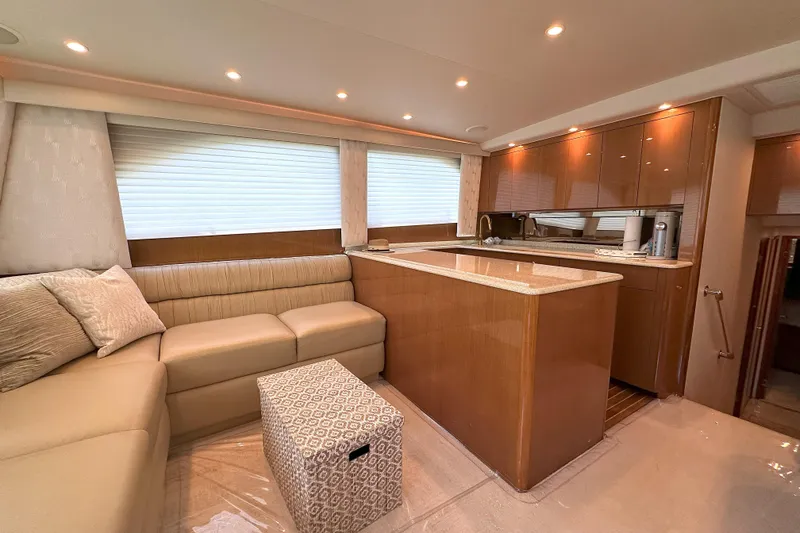 Slide: The Image of Control panel of 2003 Viking 48 Convertible yacht with navigation and communication systems. - 33