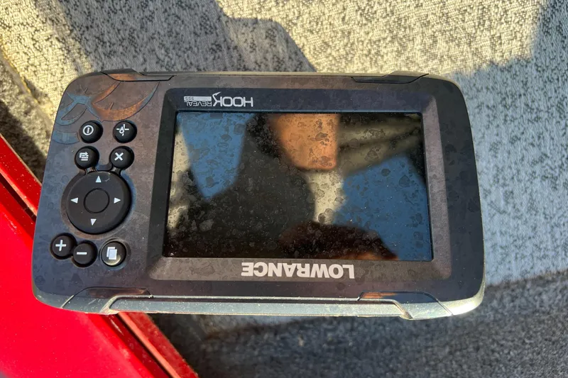 Slide: The Image of Lowrance Hook Reveal fish finder on 2021 Tracker Pro Team 175 TXW boat. - 10