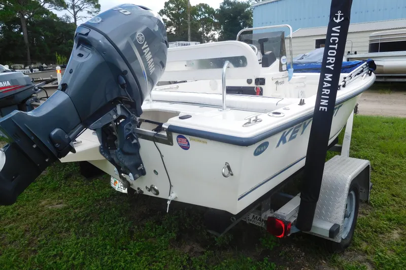 Slide: The Image of 2006 KEYWEST 1520 boat with Yamaha motor on trailer at Victory Marine. - 1