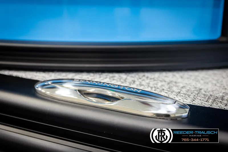 Slide: The Image of 2026 Bennington 22 MSBSE boat detail with logo, featuring sleek design and modern finish. - 51