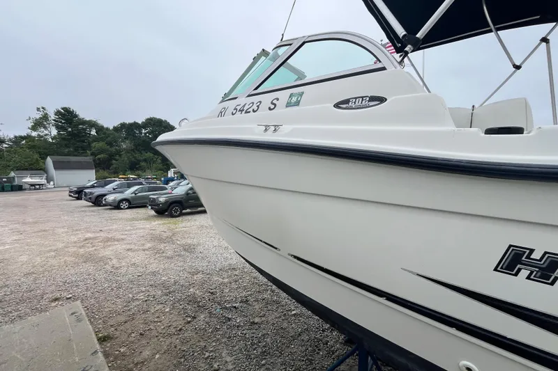 Slide: The Image of 2002 Hydra-Sports 202 DC boat on trailer in parking lot, side view. - 6