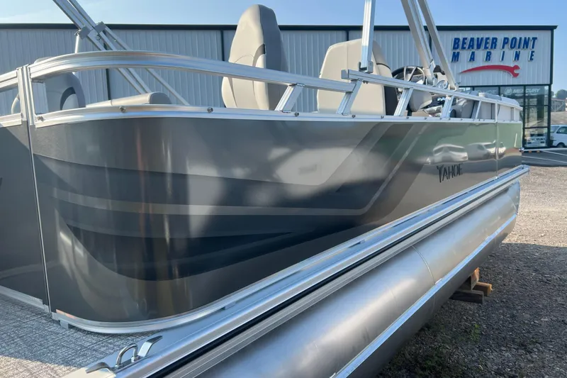 Slide: The Image of 2026 Tahoe Pontoon 2180 REAR FISH boat at Beaver Point Marine dealership. - 16