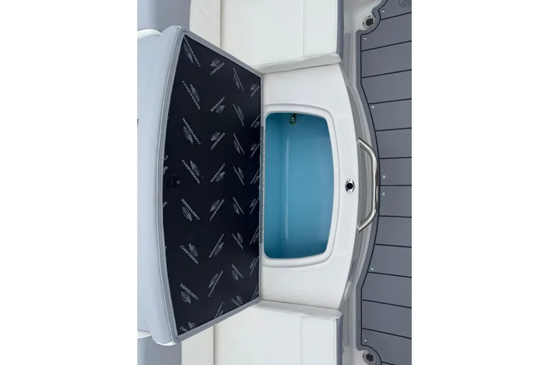 Slide: The Image of Battery switch on 2026 Chaparral 21 SSi boat, mounted on white panel. - 25