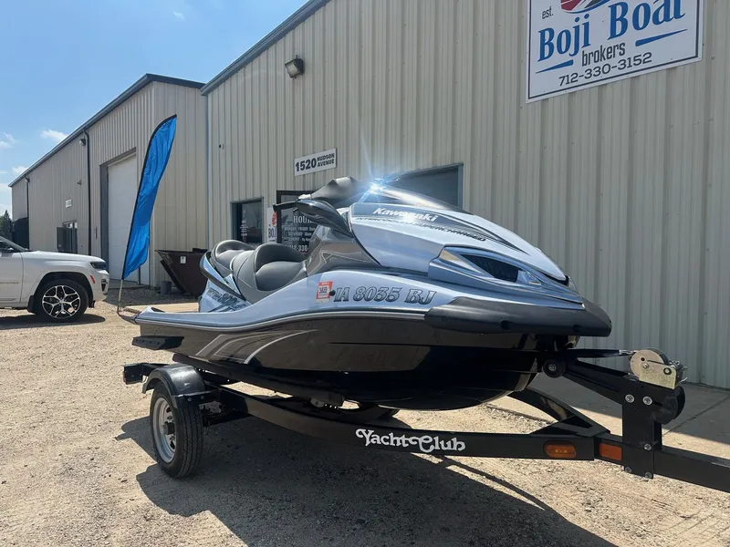 Slide: The Image of 2012 Kawasaki 300 LX Ultra jet ski on trailer outside Boji Boat Brokers. - 1