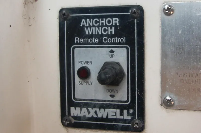 Slide: The Image of Maxwell anchor winch remote control on 1995 Carver 330 Mariner boat. - 25