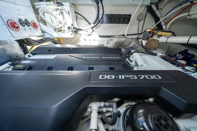 Slide: The Image of Engine room of 2019 Cruisers Yachts Cantius with Volvo Penta D8-IPS700 engine. - 49