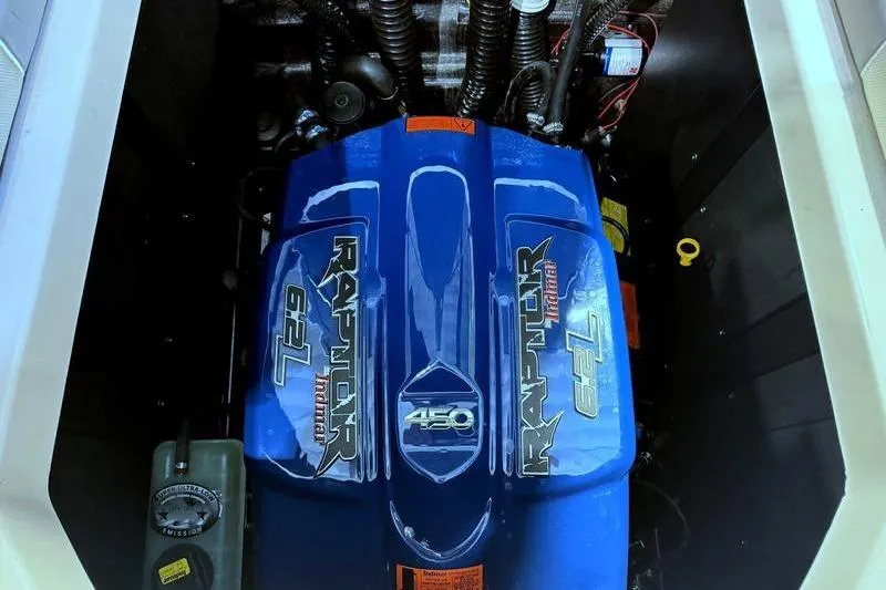 Slide: The Image of 2021 Moomba Max engine bay featuring a powerful Raptor 6.2L engine. - 15
