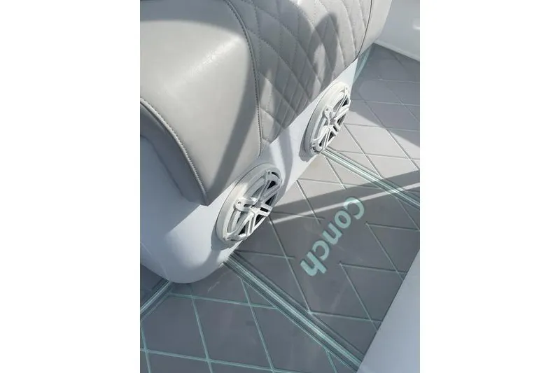 Slide: The Image of Control panel of a 2019 Conch 30 boat with Prowler 31 switches. - 26