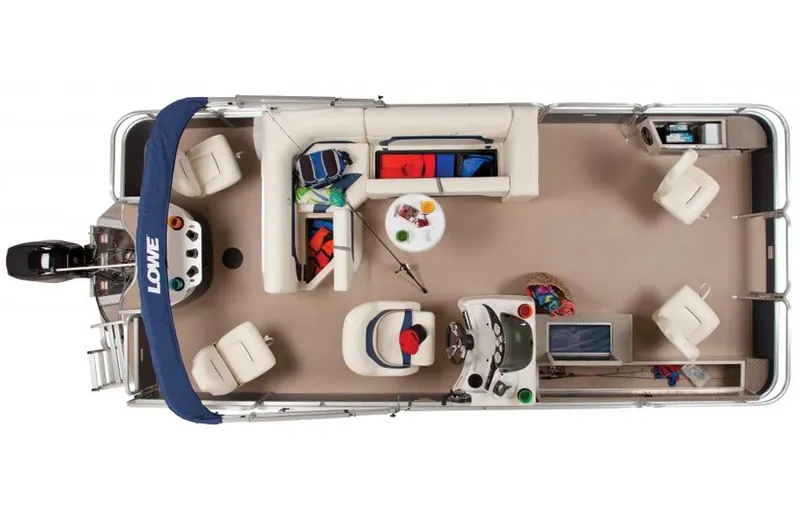 Slide: The Image of Manufacturer Provided Image: 2014 Lowe SF214 Sport Fish pontoon boat interior layout. - 17