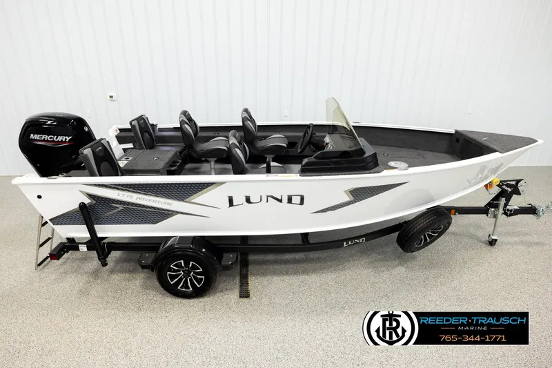 The Image of 2026 Lund 1775 Adventure SS boat with Mercury engine on display in showroom. - 1