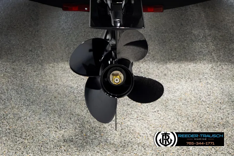 Slide: The Image of 2026 Lund 1775 Adventure SS boat propeller on display at Reeder-Trausch Marine showroom. - 43