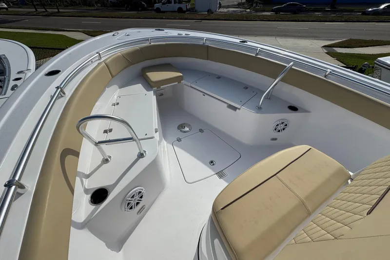 Slide: The Image of Open 232 bow seating and forward deck layout - 11